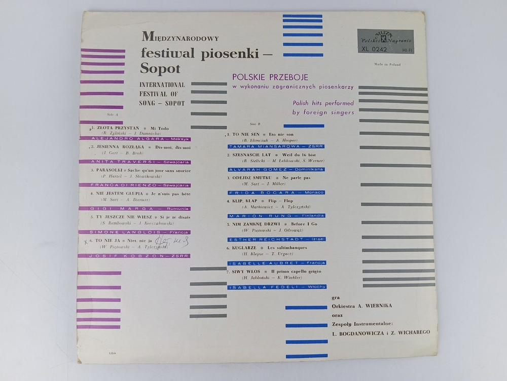 Виниловая пластинка. International Festival Of Song Sopot Polish Hits