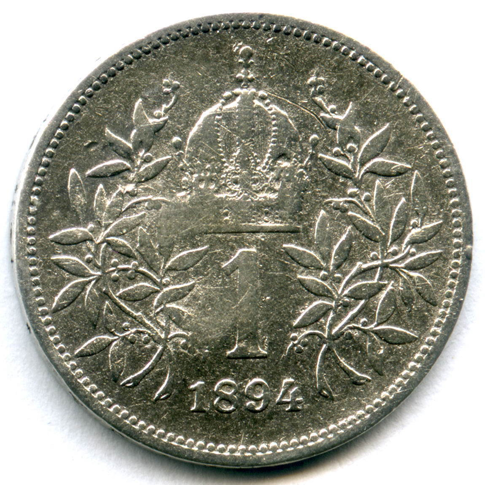 1 крона 1894. Австро-Венгрия VF-