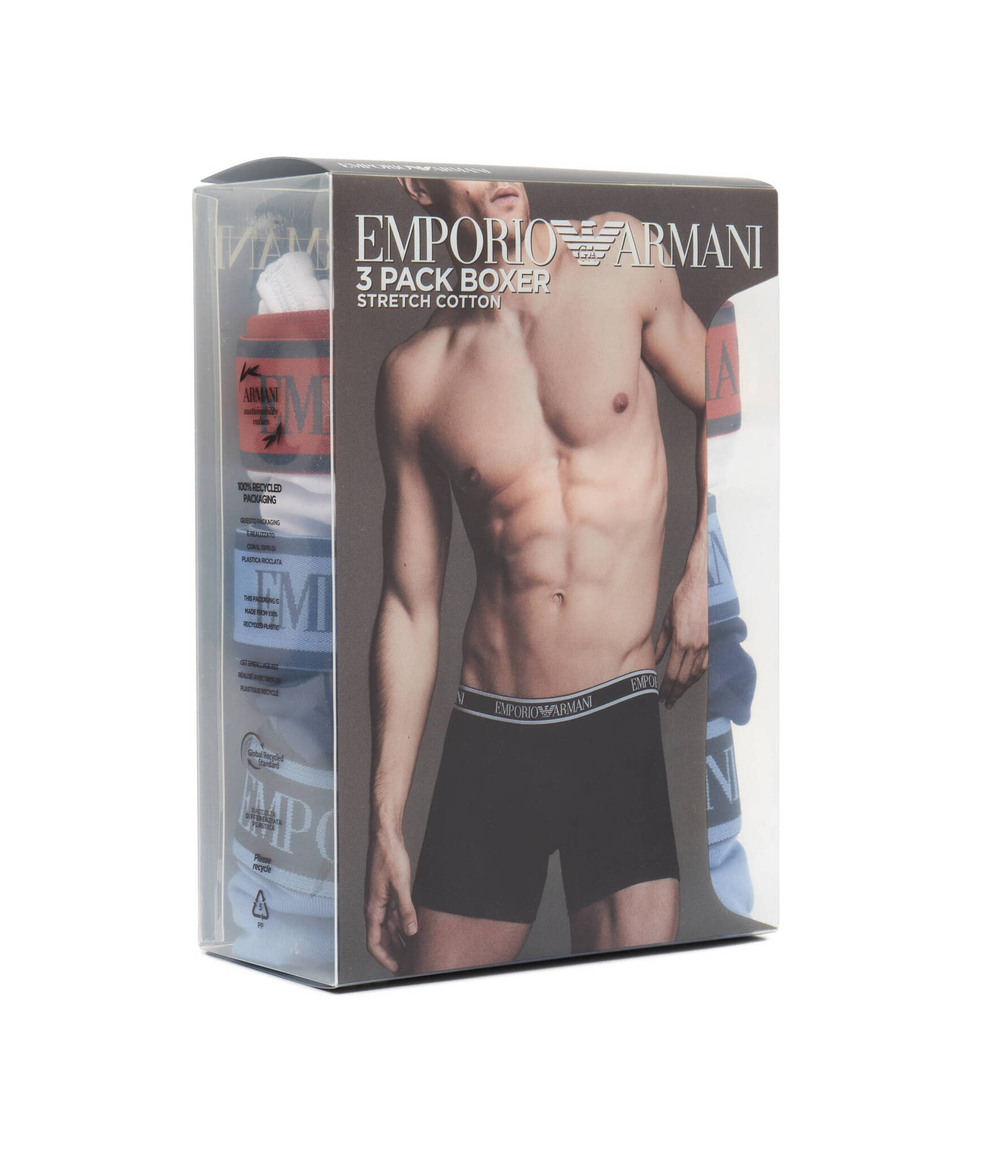 Трусики-боксеры 3шт. Emporio Armani - разноцветная(111473 4F717)