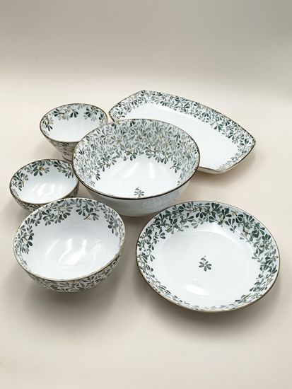 Блюдо овальное 30 см. "Япония" зеленый декор