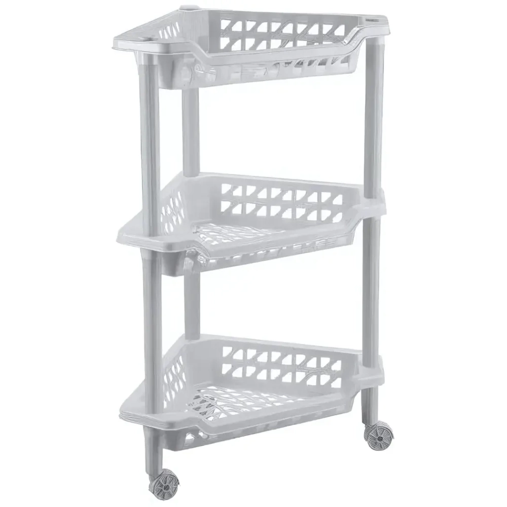 Этажерка угловая «ТЕРЕЗА» 3 полки, цвет светло-серый 40*27*61см