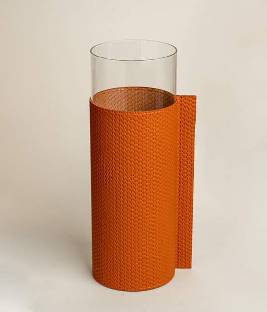 Ваза в кожаном чехле 11 х 28