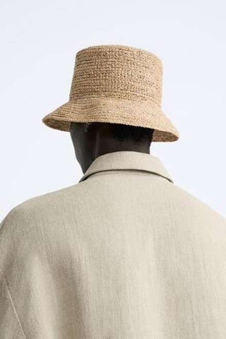 ZARA ШЛЯПА ИЗ РАФИИ, СВЕТЛО-БЕЖЕВЫЙ