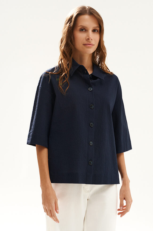 23515 Блузка женская (темно-синий)