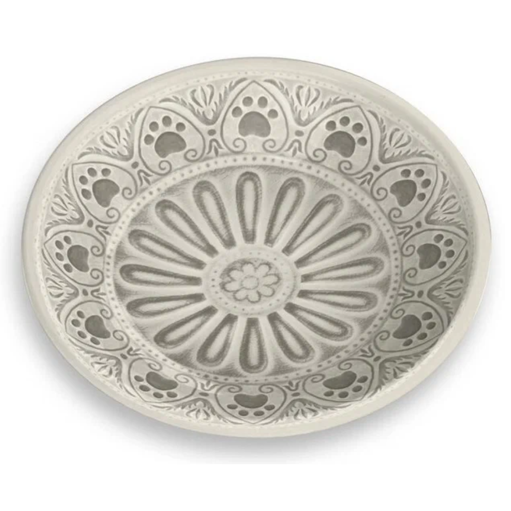 Tarhong миска для животных "medallion paw", бежевая с лапками, 21.6х6.7см/1890мл