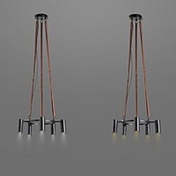 Металлическая круглая люстра в скандинавском стиле с точечными светильниками SMIDD