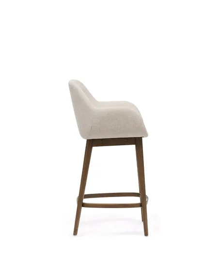 Полубарный стул Konna 65 см бежевый с ножками из темного ясеня