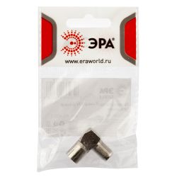 Переходник ЭРА SIMPLE RS-A03-1 гнездо F-гнездо TV угловой упаковка 1 шт
