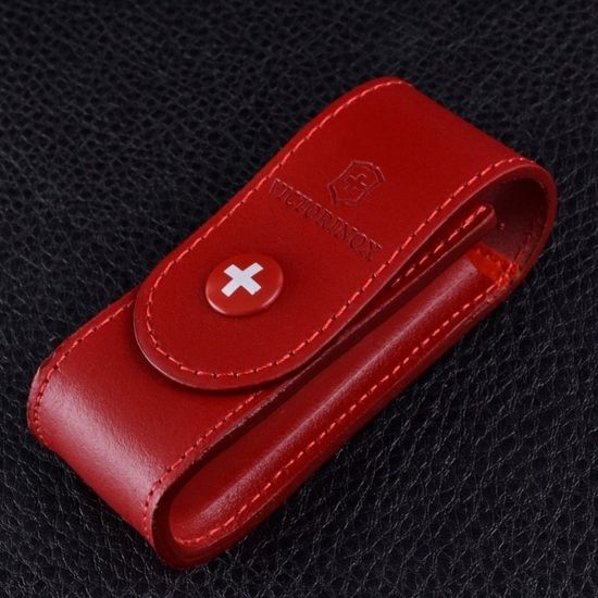 Чехол Victorinox (кожа) на ремень Мод. #4.0520.1 (красный)(35 x 100 x 40 мм)