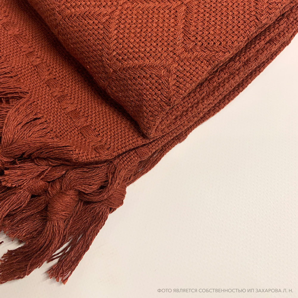 Плед-покрывало из хлопка Bari, цвет Терракот
