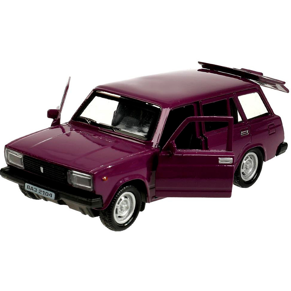 Модель ВАЗ-2104 ЖИГУЛИ откр.двери, багаж, цвет баклажан