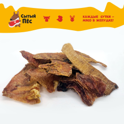 Лакомства для собак Сытый пёс / Вымя говяжье ломтики / 150 грамм