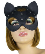 Маска кошки с металлическими заклепками (Цвет: черный)