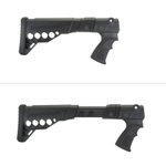 Телескопический складной приклад с патронташем Remington 870/750, DLG Tactical. Черный