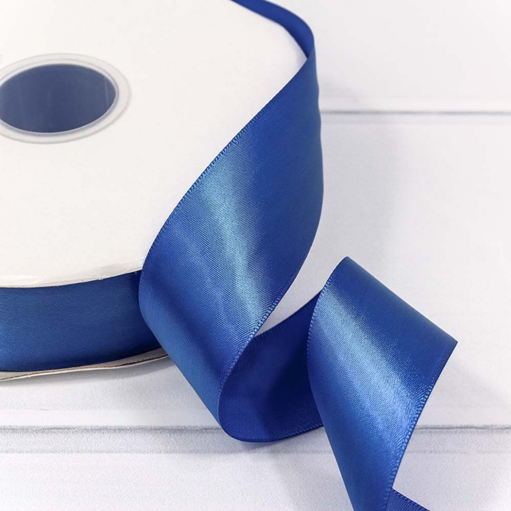 Лента Атласная 3,8см х 110м Полиэстер класс А (Синий)