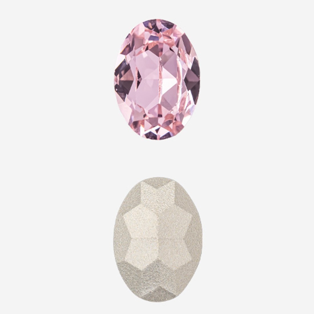 Кристалл Овал (Oval Fancy Stone), оттенок "Rose", 14*10мм