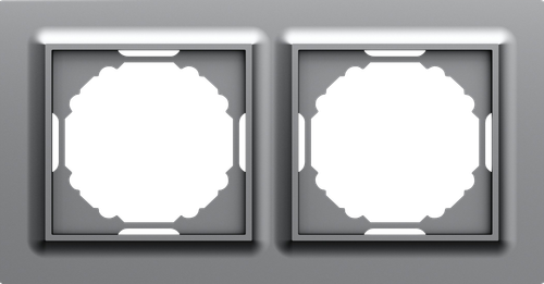 Рамка 2-я, Wave матовый серый, серия A07