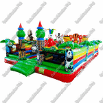 Коммерческий надувной батут "Зверята на радуге" 12*9*2.8 м.