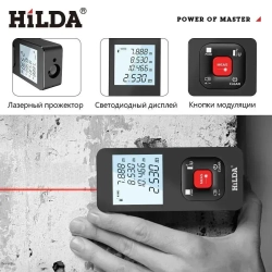 Лазерный дальномер HILDA, 100 м, лазерная рулетка, блок питания usb, подарок