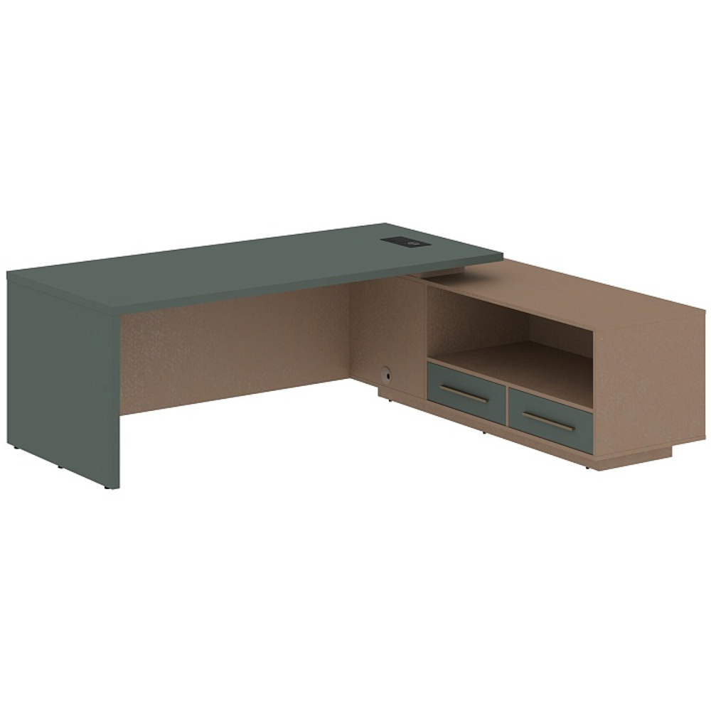 Стол руководителя угловой с тумбой VELION