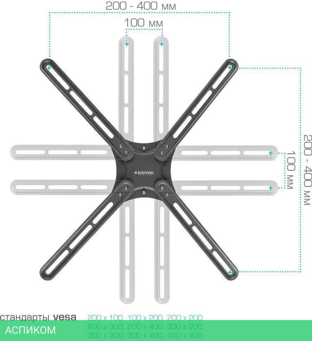 Кронштейн Kromax Corbel-7 черный (90467)