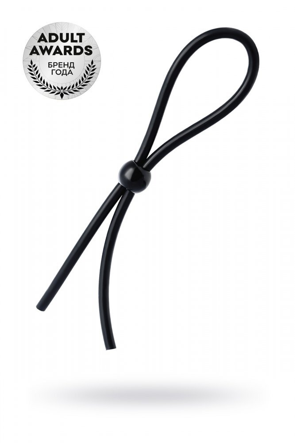 Лассо на пенис A-toys с одной бусиной черное 19,5 см
