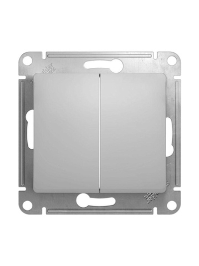 Переключатель проходной 2-кл. СП Glossa 10А IP20 (сх. 6/2) 10AX механизм алюм. SE GSL000365
