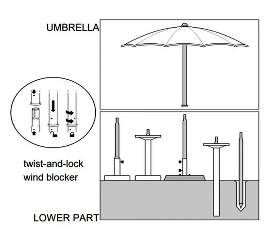 Зонт пляжный профессиональный Cezanne Ø2.4 м, тортора
