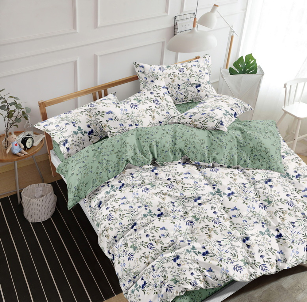 КПБ Евро с простыней на рез. 160х200 ПОПЛИН "П10"