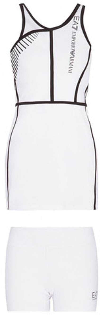 Теннисное платье EA7 Woman Jersey Dress - белый
