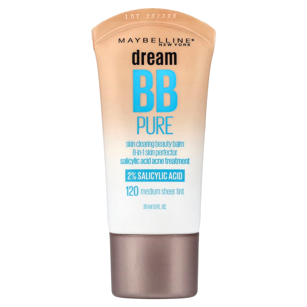 Maybelline, Dream BB Pure, очищающий бальзам для кожи, оттенок 120, средняя прозрачность, 30 мл (1 жидк. унция)