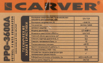 Генератор Carver PPG- 3600А бензин