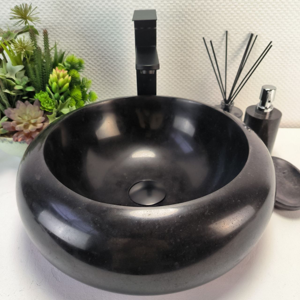 Раковина из андезита Donut Black  DA-62937 40*40*15 06