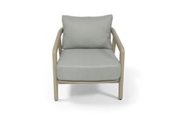 "Брюссель" лаунж-зона из искусственного ротанга на 4 персоны, цвет серый, каркас под дерево (холодно-бежевый)