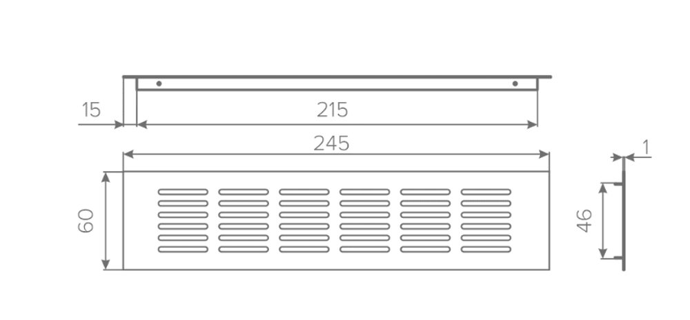 Решетка вентиляционная AQ VENTA 60*245 белая