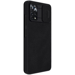 Кожаный чехол-книжка Nillkin Leather Qin Pro c защитой камеры для Poco X4 Pro 5G