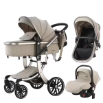 Детская коляска Luxmom 601A 3в1 (бежевый)