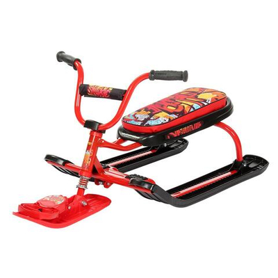 Снегокат "Ника-джамп" с граффити на красном