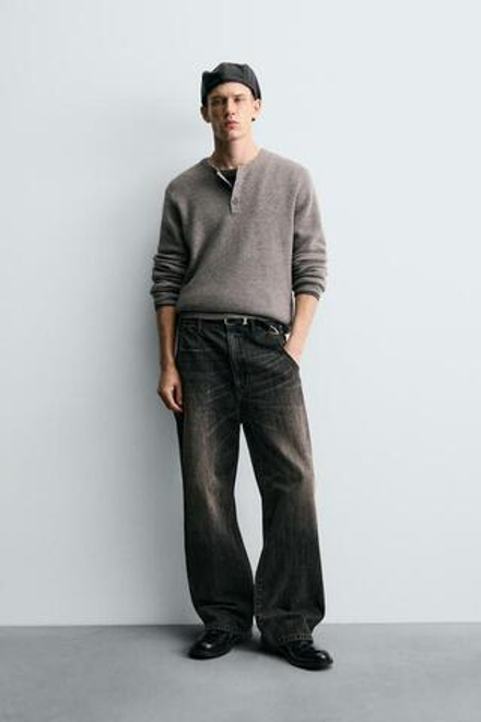 ZARA ДЖИНСЫ WIDE FIT, УГОЛЬНЫЙ