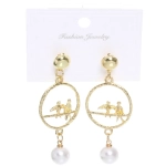 Серьги из гиппоалергенного сплава «ЭКЛАТТО», цвет серебро и золото, 5,5см