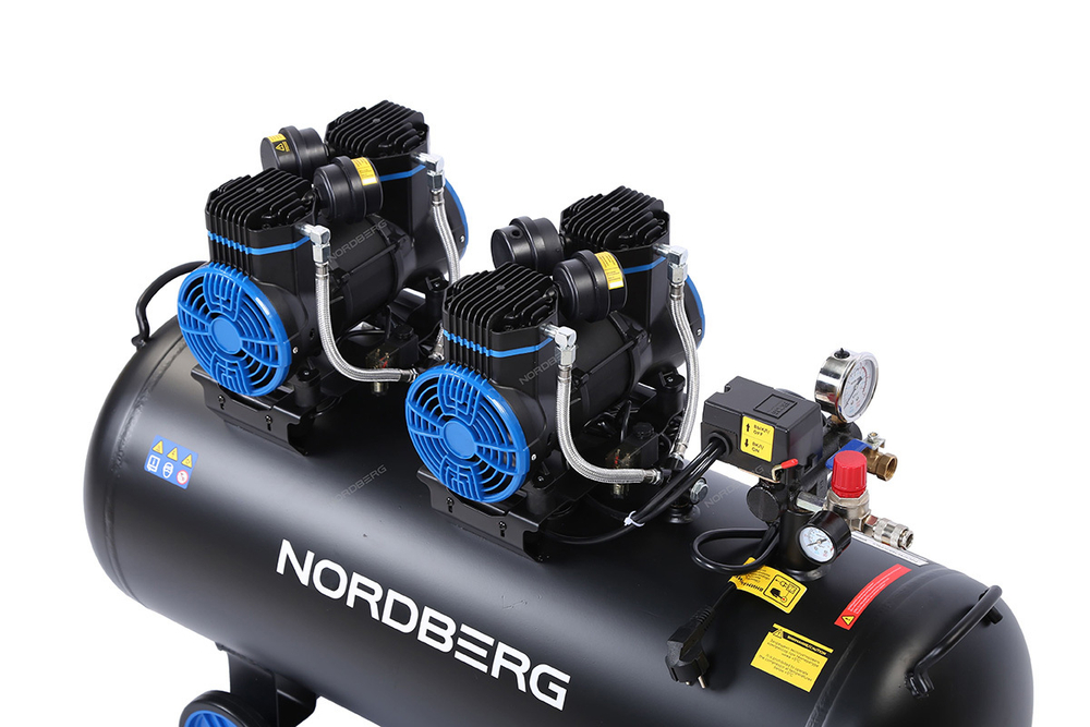NORDBERG (NCEO120/500) Компрессор безмасляный 220 В, ресивер 125 л, 500 л/мин