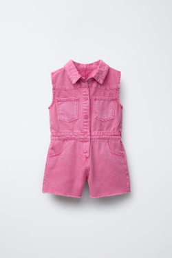 ZARA КОМБИНЕЗОН ИЗ ТВИЛА, ЦВЕТ ФУКСИИ