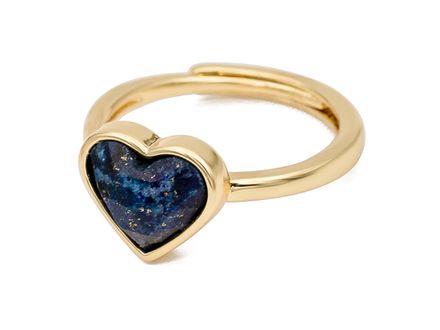 Кольцо "Сердце" 10.5мм с лазуритом
