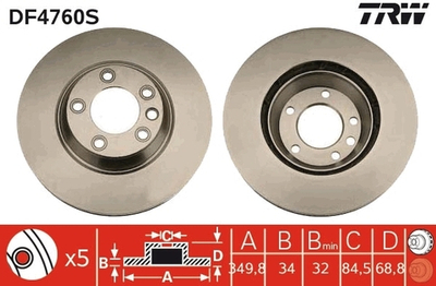 TRW - DF4760S-TRW - Brake Disc
