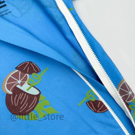 Комбинезон из футера(тонкого) Moi Noi, Кокосы на ярко-синем