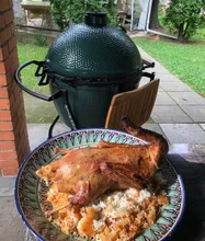 Керамический гриль Big Green Egg XL XLarge (очень большой), 61 см, ножки с рукояткой, столики