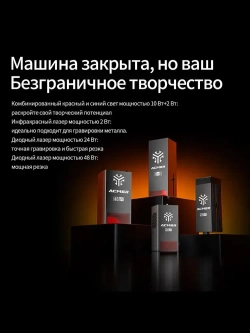 Лазерный гравёр ACMER P3 48 Вт закрытого типа гравировка по дереву, акрилу, коже и МДФ, рабочая зона 400 390 мм, высокая точность