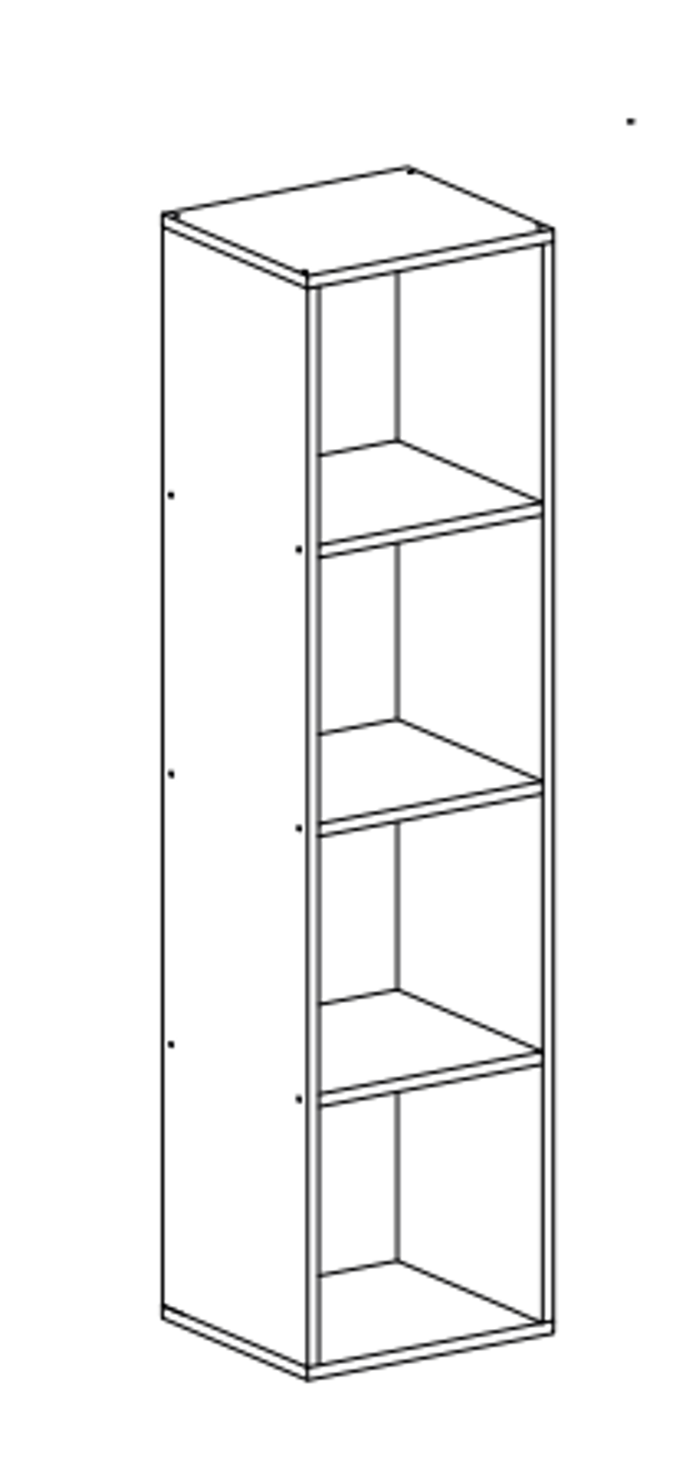 Стеллаж СТ4.1 (4 ячейки) прямой 4х1 белый