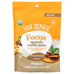 Four Sigmatic, Focus, органический растворимый кофе латте с ежовиком гребенчатым, оригинальный вкус, 120 г (4,23 унции)