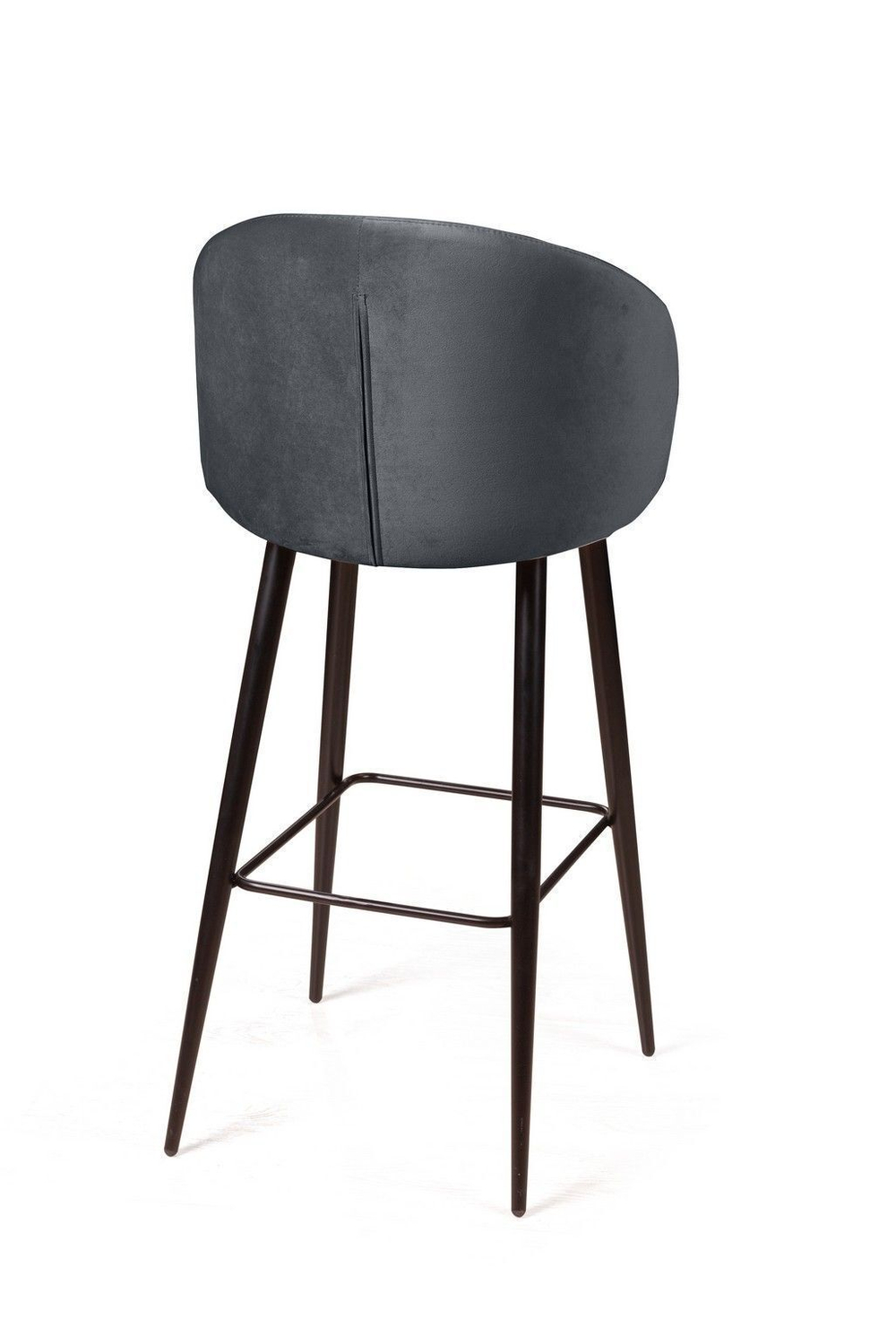 Стул барный Mont Blanc, бархат светло-серый 26 / черный конус